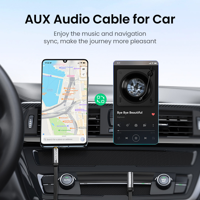 Аудіокабель UGREEN 3.5mm, 3м, чорний, прямий та кутовий Київ - фото 9