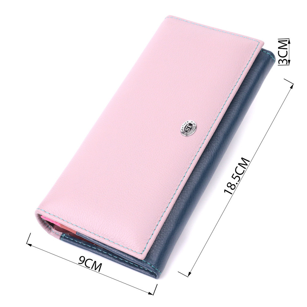 Жіночий практичний гаманець з натуральної шкіри Різнокольоровий (ST Leather) Київ - фото 7