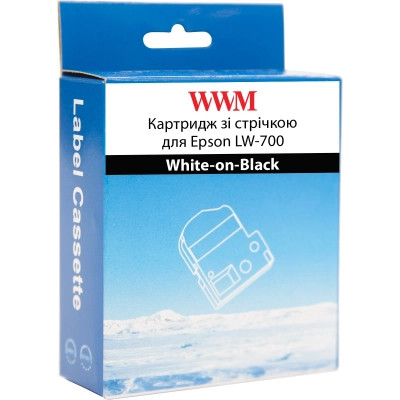 Лента для принтера этикеток WWM для Epson LW-700 24mm х 8m White-on-Black (WWM-SD24K) Винница - изображение 2