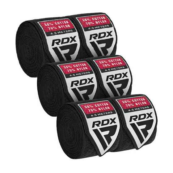 Бінті для боксу RDX RB Hand Wraps Combine 3 парі Black (4.5м.) Кам'янське