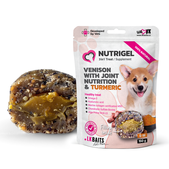 LK Baits Pet Nutrigel Wild Game S-M Функціональні ласощі для собак для суглобів з дичиною та куркумою (Ø 15 мм), 150 г Киев