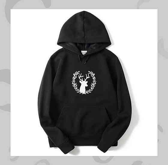 Мужской\Женский  худи с  капюшоном .100% хлопок - Олени Черновцы