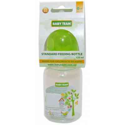 Пляшечка для годування Baby Team з силікон.соскою 125 мл 0+ салат (1400_салатовый) Вінниця