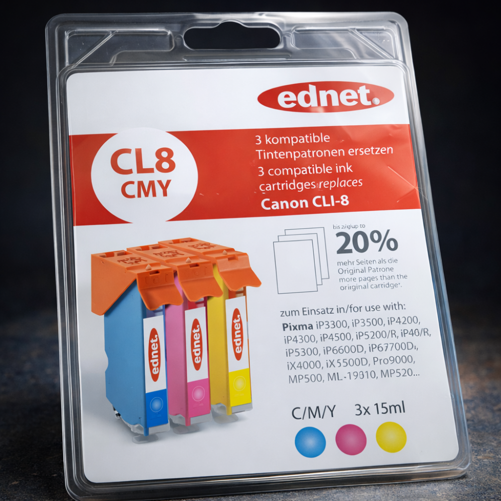 Набір сумісних картриджів ednet CL8 CMY для струменевих принтерів Canon Київ - фото 1