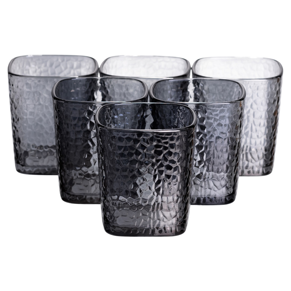 Набір скляних склянок 6 (шт) 250 (мл) для лимонадів, соку, води, коктейлів Сірий HP-19-AY-4 Коломия - фото 1