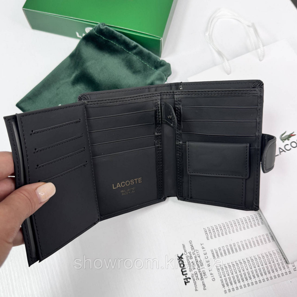 Мужское брендовое портмоне на застежке Lacoste (1721) Киев - изображение 9