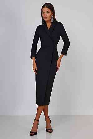 Жіноча стримана сукня-піджак костюмка Чорний Одеса