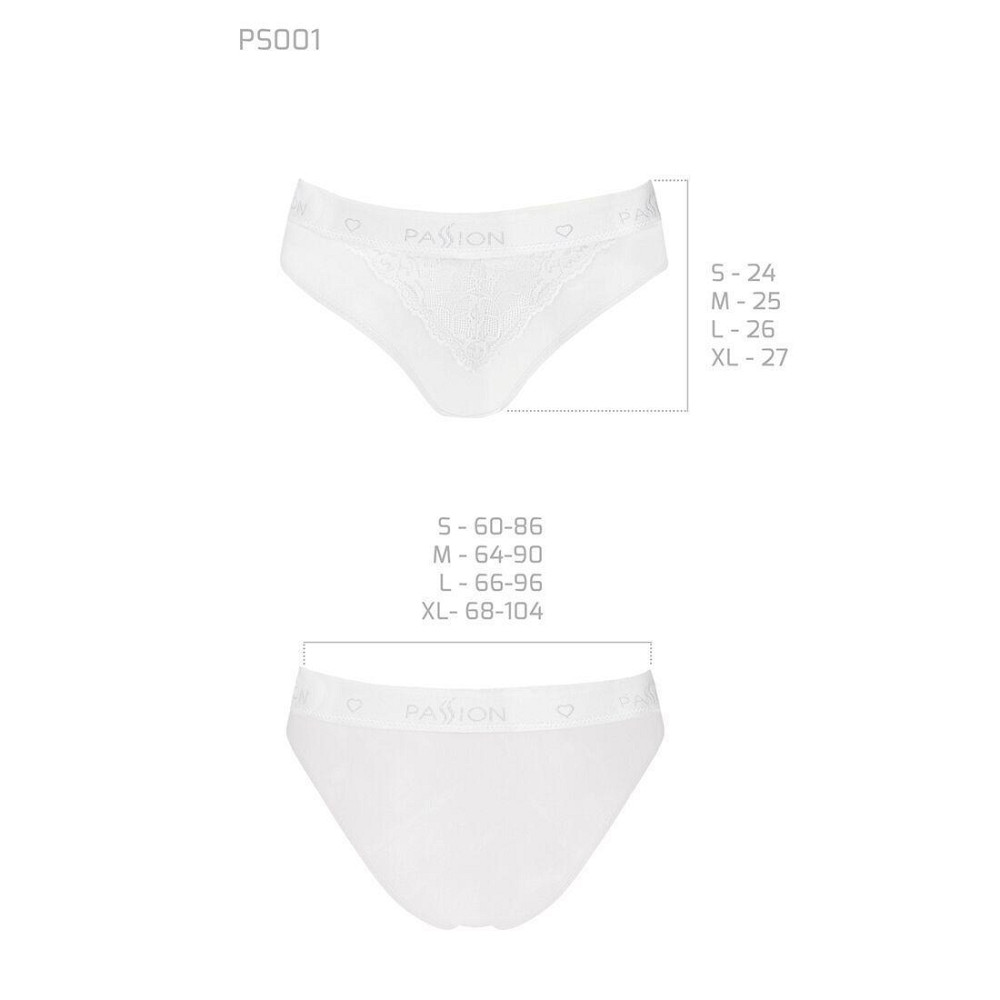Трусики з широкою гумкою і мереживом Passion PS001 PANTIES M, white Sex Aura Київ - фото 5