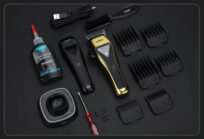 Професійна машинка для стрижки VGR V-015 Pro 7Вт 2500 мАг з насадками Вінниця - фото 8