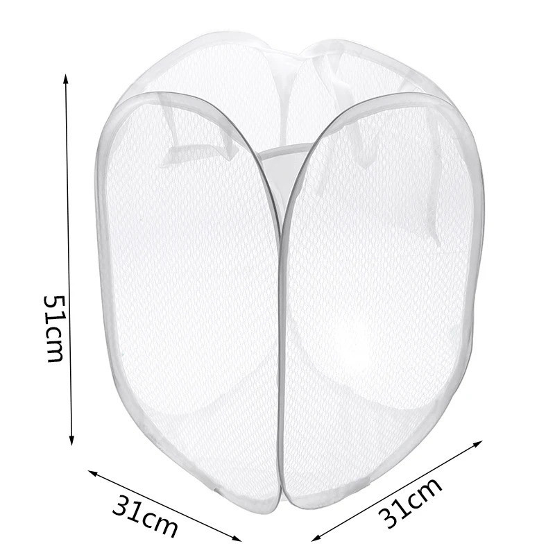 Корзина для белья в ванную комнату, корзина для вещей складная в сетку Белая 31х31х51 см Каменец-Подольский - изображение 5