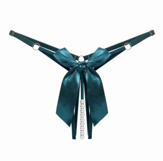 Труси з бусинками еротичні сексуальні жіночі one size зелений Київ