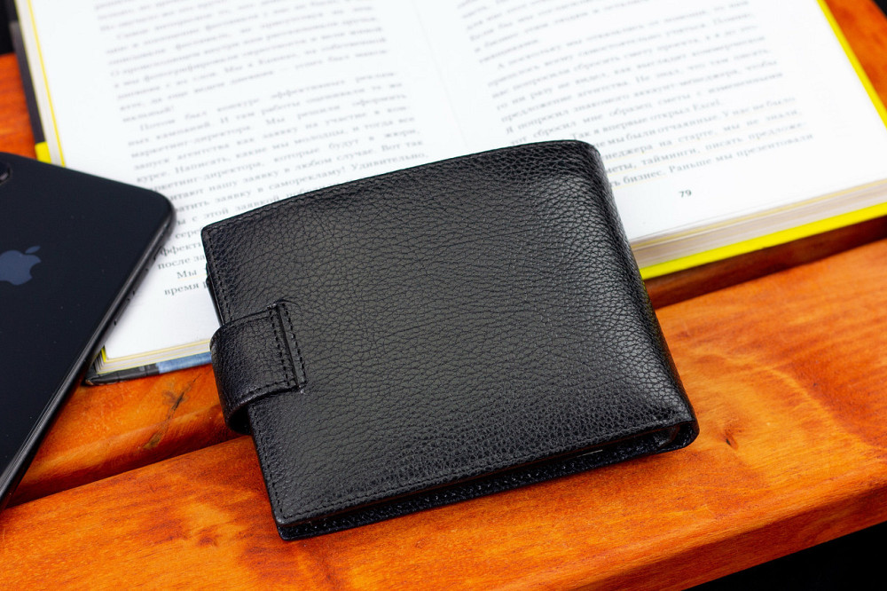 Чорне шкіряне портмоне з відділом для документів Marco Coverna MCBK10-805 Київ - фото 20