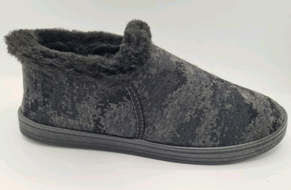 Тапочки мужские с задником на овчине  41 р. Дедуши теплые домашние бурки с овчиной Чуни на меху серые Одесса - изображение 2