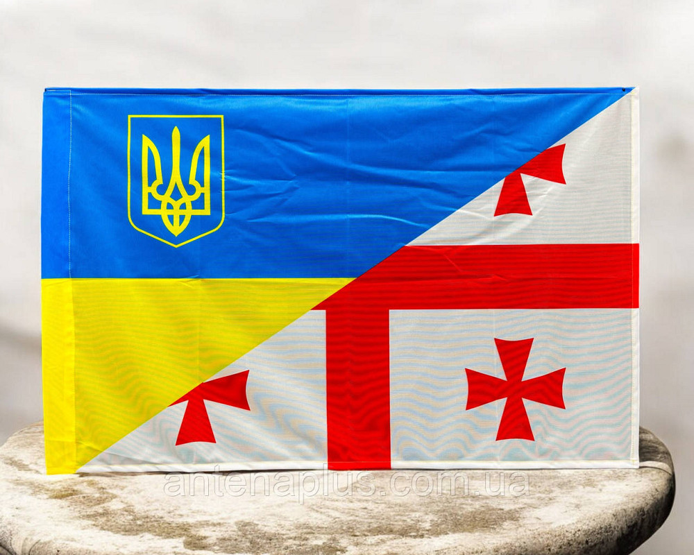 Україна Грузія прапор 600х900 мм Київ - фото 1