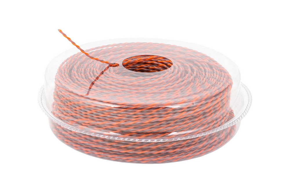 MASTERTOOL Жилка для тримера безшумна MASTERTOOL SPIRAL 2.40 мм 90 м (блістер) двоколірна 19-16 Коломия - фото 1