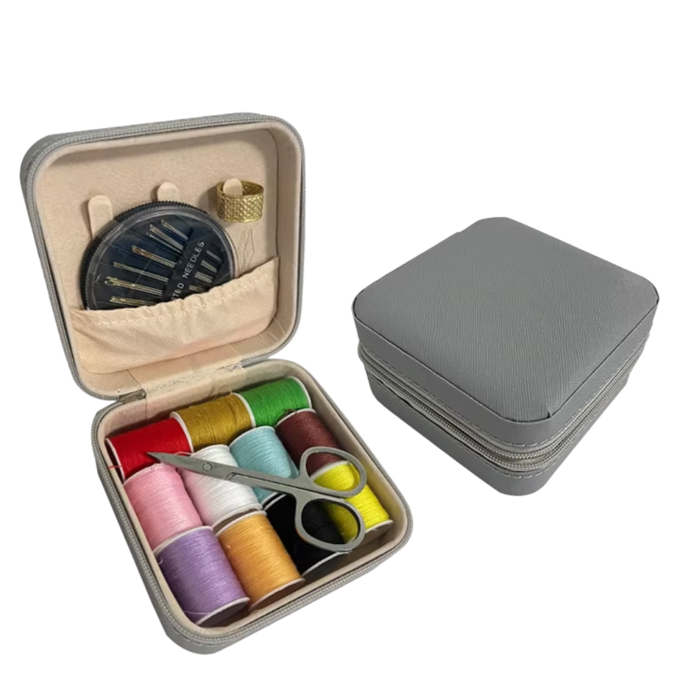 Набор для шитья аксессуары для шитья: нитки, иголки, ножницы с сумкой на молнии цвет чёрный Каменец-Подольский - изображение 2