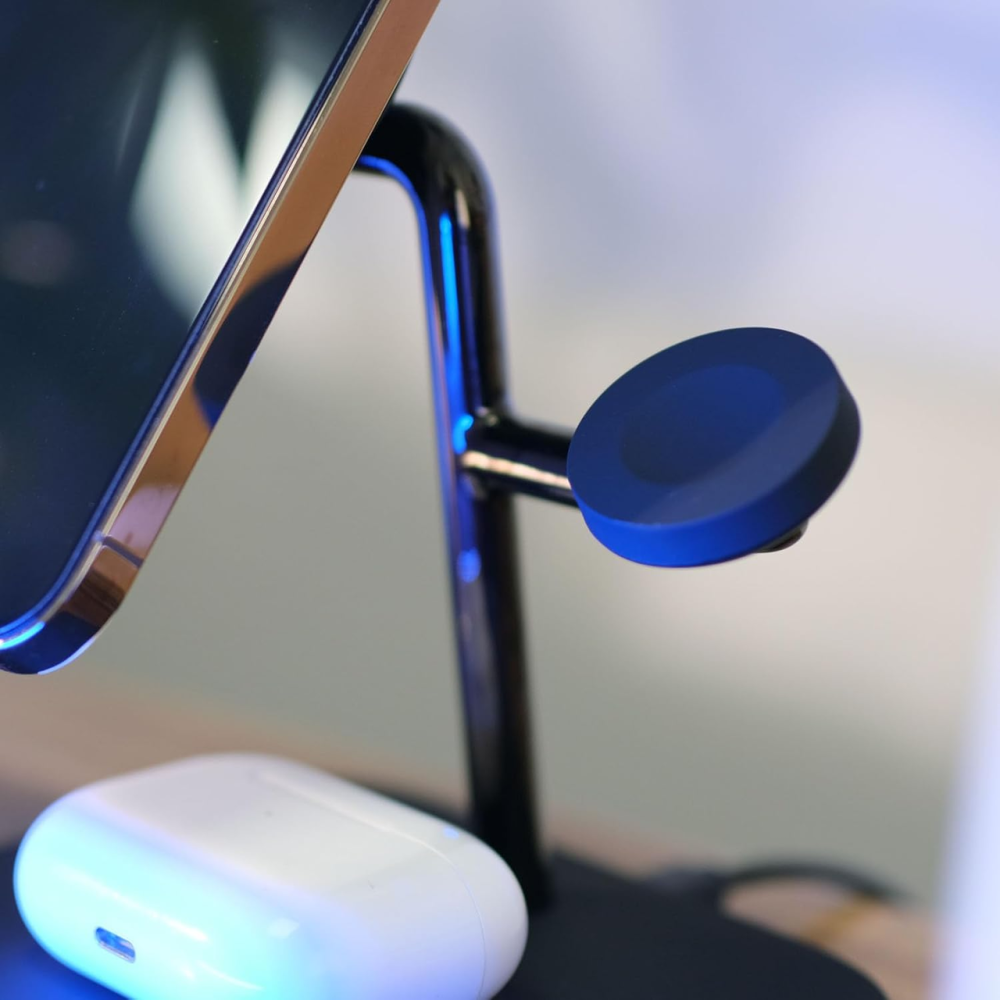 Зарядна станція Boaraino 3 в 1, магнітна бездротова зарядка для iPhone, Apple Watch та AirPods, 18 Вт, чорна Київ - фото 9