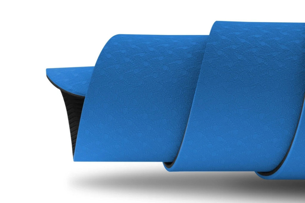 Коврик для фитнеса Hop-Sport TPE нескользящий для йоги пилатеса растяжки дома и спортзала синий Киев - изображение 4