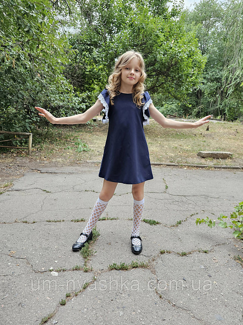 Школьный сарафан трапеция с кружевом Кокетка 122-146 Кривой Рог - изображение 3