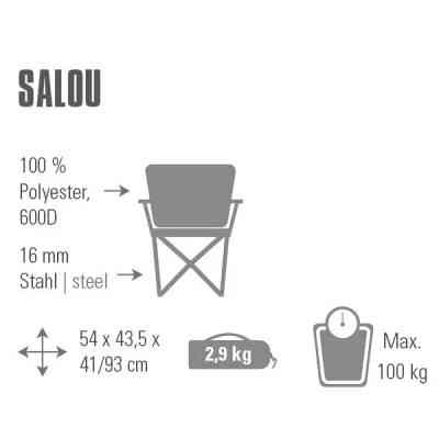 Крісло складане High Peak Salou Dark Grey/Blue (928988) Вінниця