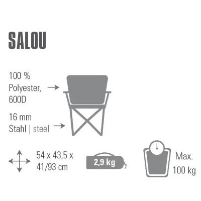 Крісло складане High Peak Salou Dark Grey/Blue (928988) Вінниця - фото 2