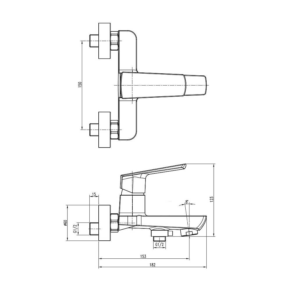 Змішувач для ванни TOPAZ LEXI TL21101A-H57-0 Тернопіль - фото 5