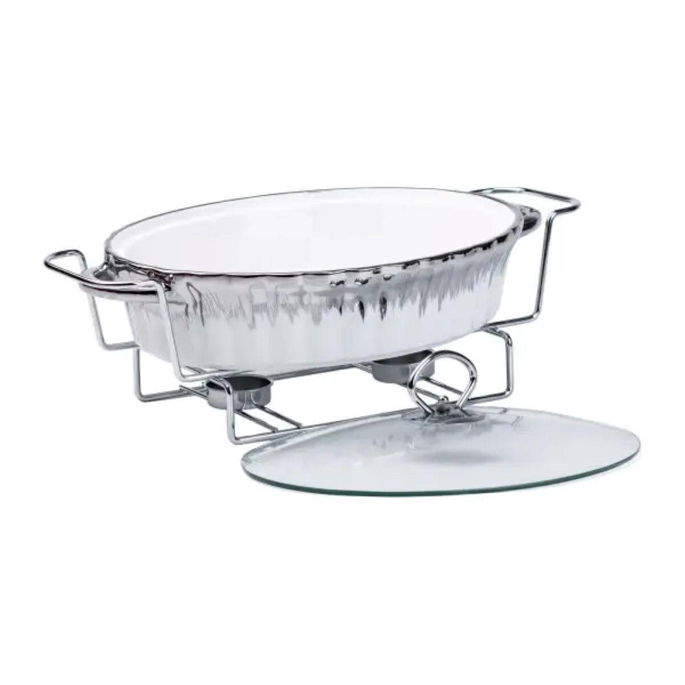 Марміт овальний порцелянаовий 1,5 літра на металевій підставці з підігрівом HP1023 Київ - фото 5