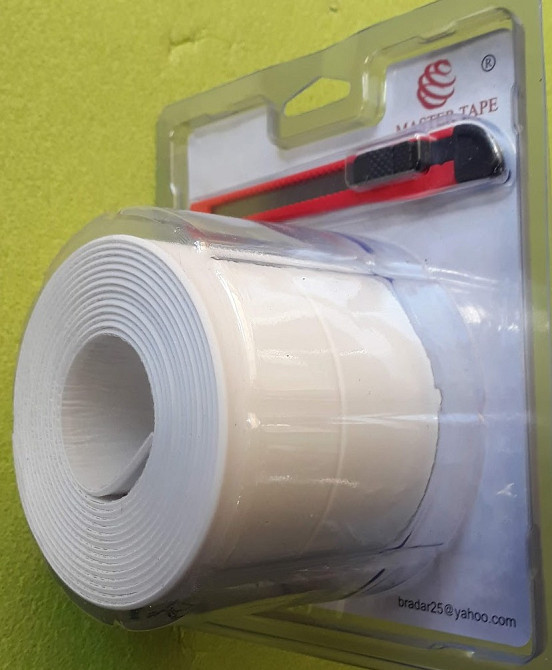 Бордюрна стрічка для ванної 80 мм x 3.0 м силіконова+ніж "Master Tape" Павлоград - фото 1