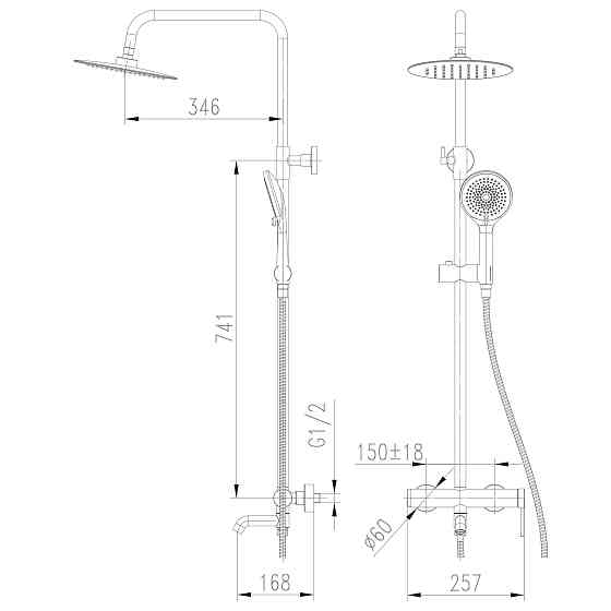 Душова система TOPAZ LOFT TLF 32102-H75-C Луцк