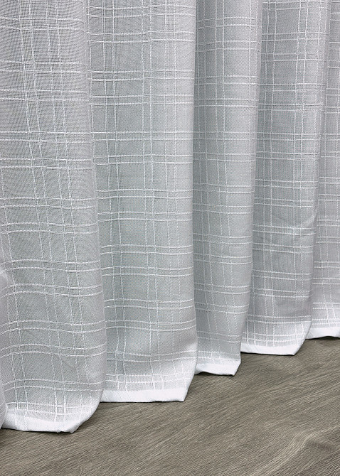 Тюль-штора VR-Textil 1149т Льон Холодний білий 400х270 см (42-0896) Київ - фото 7