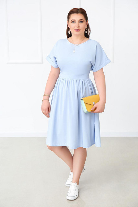 Женское платье миди Валенсия батал 50, Голубой Киев - изображение 2