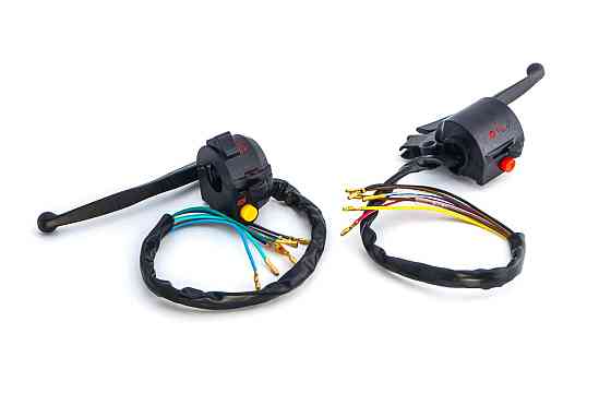 Блоки кнопок керма (пара) мотоцикл Альфа (чорні, важелі, кріплення) Мукачево