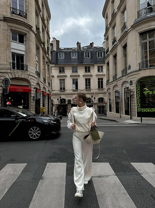 Женский базовый костюм двойка: свитер и брюки турецкая вязка Белый, 48/52 Одесса - изображение 10