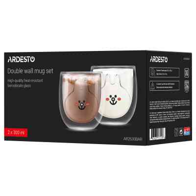 Набор стаканов Ardesto Animals 300 мл 2 шт прозорий (AR2630BAR) Винница