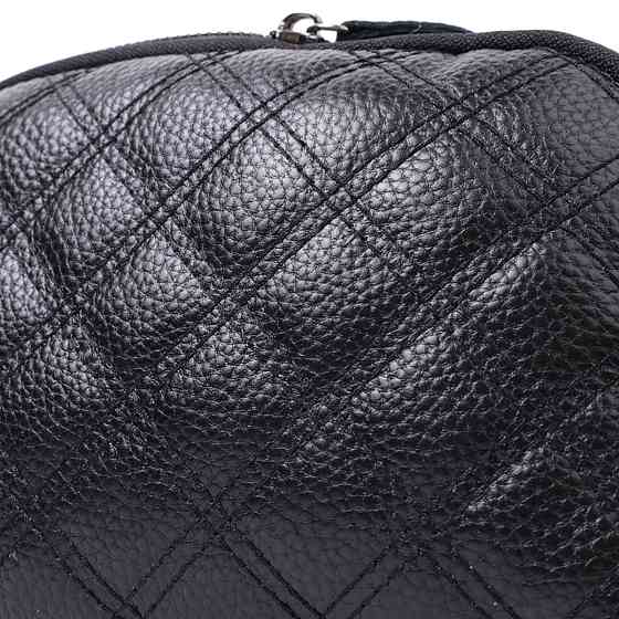 Женская сумка прошита ромбами на лицевой стороне из натуральной кожи Черный (Vintage) Киев