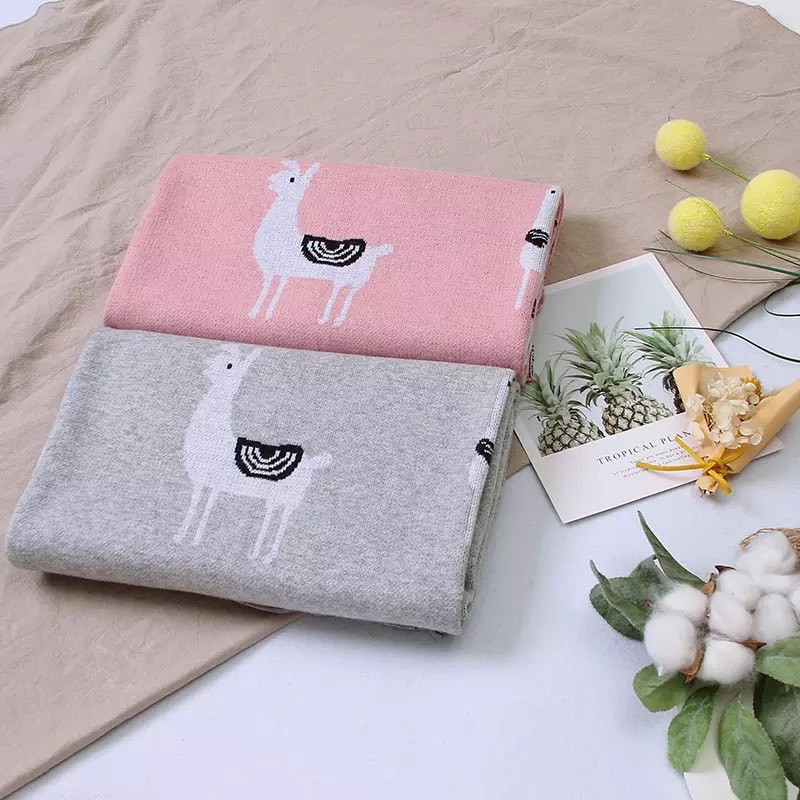 Плед Дитячий Lovely Svi Бавовна 80х100 см В'язаний Рожевий Лама (340821) Київ - фото 4