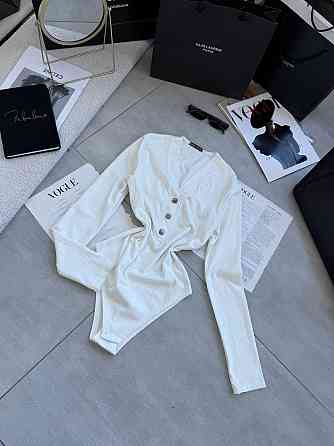 Женское теплое базовое боди из ангоры рубчик Молочный, 42/46 Одесса