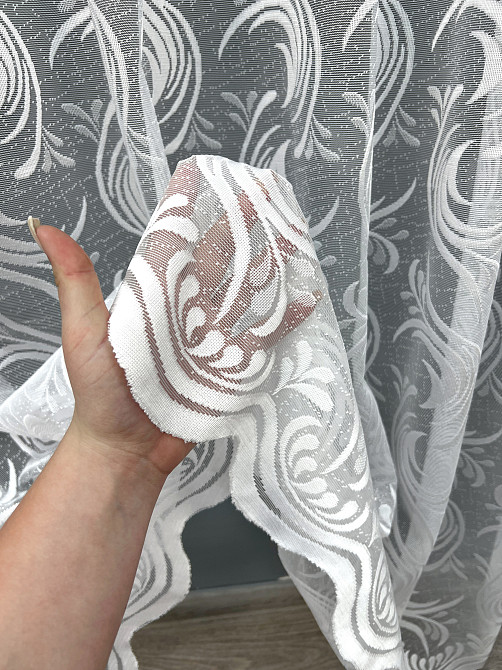 Тюль VR-Textil 2072т Жаккард Белый 400х270 см (42-1290) Киев - изображение 4