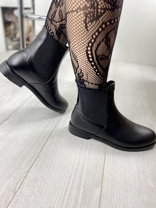 Olli Черевики жіночі OLLI чорні натуральна шкіра весна-осінь висота 13см (K-11-9104) Коломия - фото 2