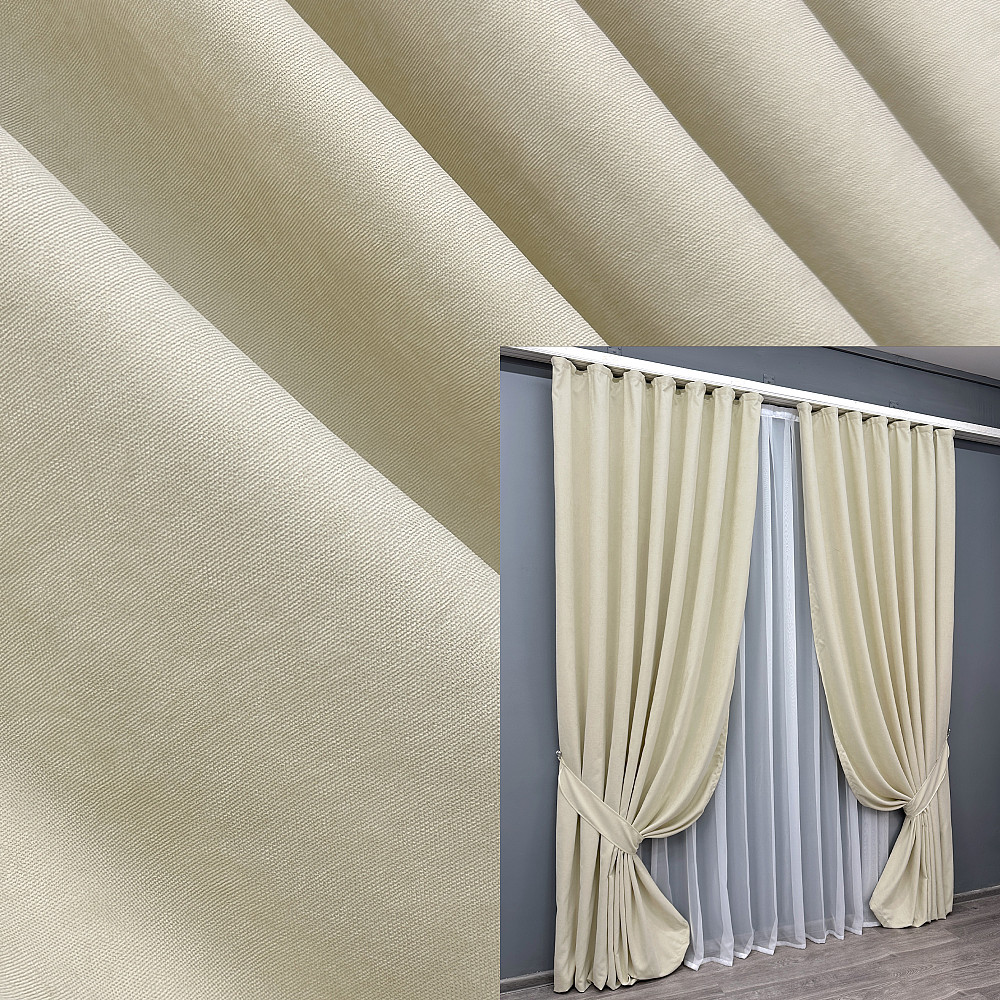 Комплект готових штор VR-Textil Мікровелюр SPARTA № 844ш Кремовий 150х285 см 2 шт (30-622) Київ - фото 9
