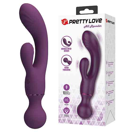 Вібратор-кролик PRETTY LOVE All Rounder Dual-Action, силікон, фіолетовий, подвійна стимуляція Sex Aura Київ