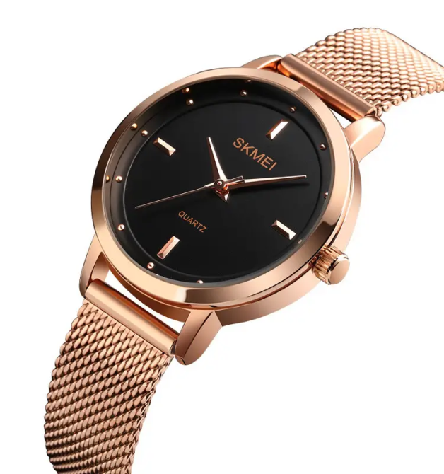 Жіночий наручний годинник Skmei 1528 (Рожеве золото) Київ - фото 2