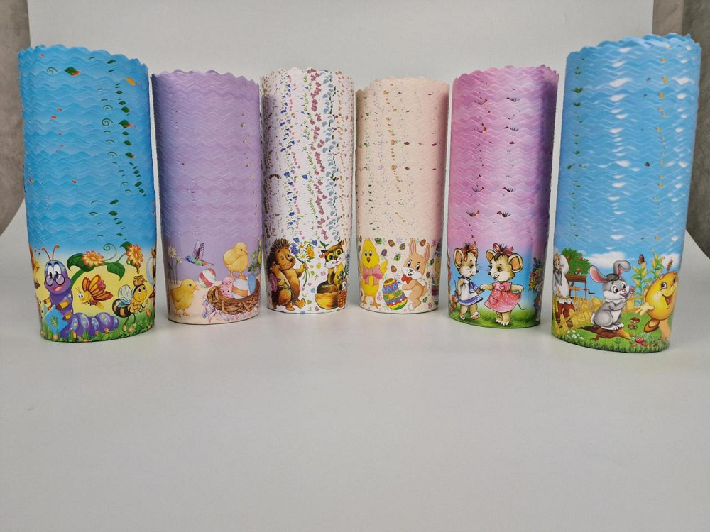 Форми паперові для куліча 85×130 мм «Казкова» 400 г, 50 шт/упаковка, для великодньої випічки Харків - фото 2