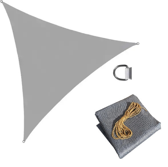 Тент навіс затіняючий трикутний 3х3х3м Сітка (Сірий) Вінниця - фото 1