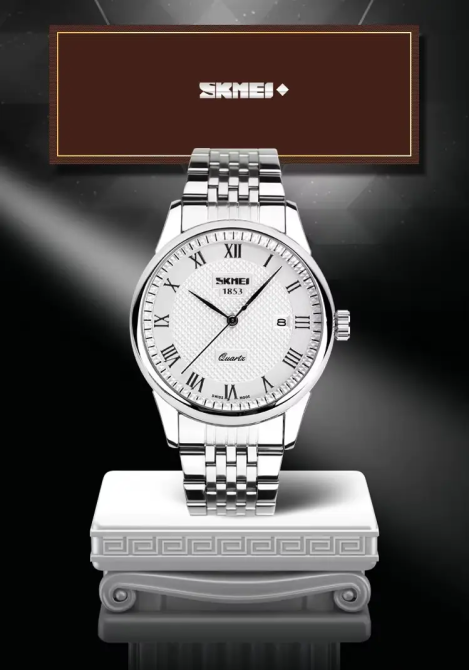 Чоловічий наручний годинник Skmei 9058 Сріблястий з білим Вінниця - фото 3