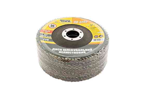 Диск шліфувальний пелюстковий конусний MASTERTOOL Т29 зерно 36 125×22 мм 5 шт 08-3203PC Коломия