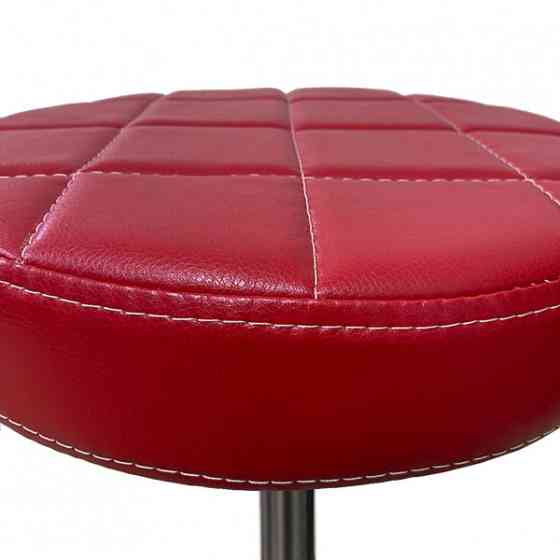 Стілець для майстра без спинки Йола на хромованій ніжці Червоний Київ