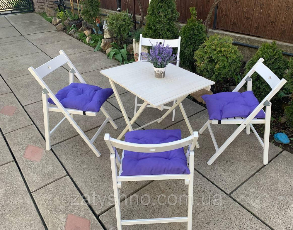 Дерев'яні букові меблі для вулиці білого кольору Київ - фото 2