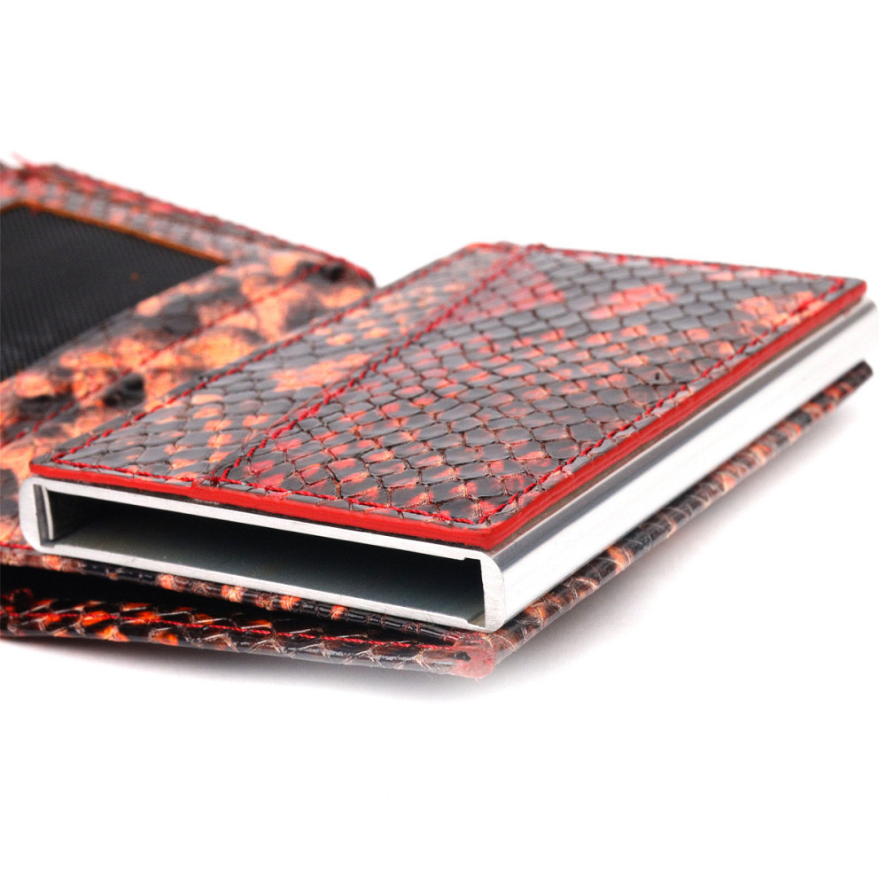 Визитница из натуральной фактурной кожи под змею Разноцветный (KARYA) Киев - изображение 3