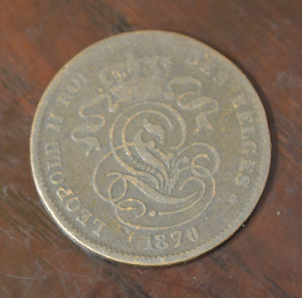 Бельгія 2 сентима 1870 рік Полтава - фото 1